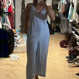 Striped cropped jumpsuit.